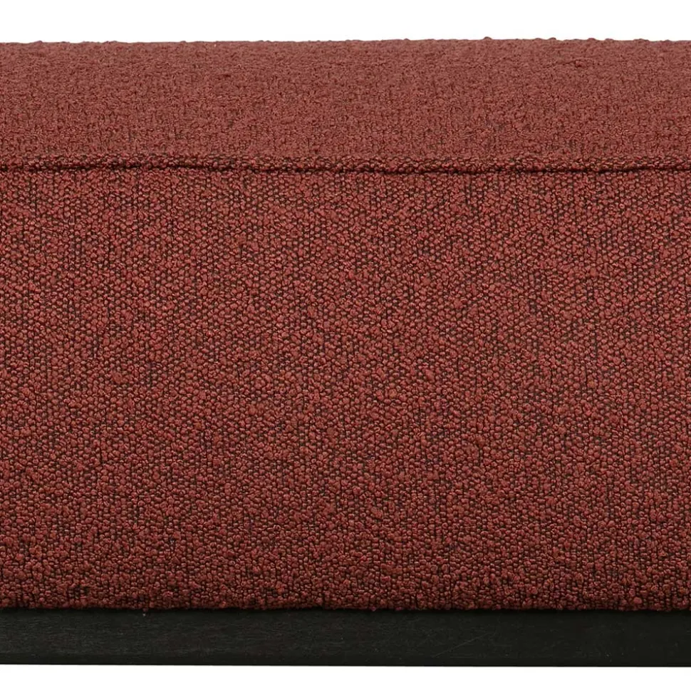 Moderner Stoffhocker Boucle in Rotbraun - Anizia