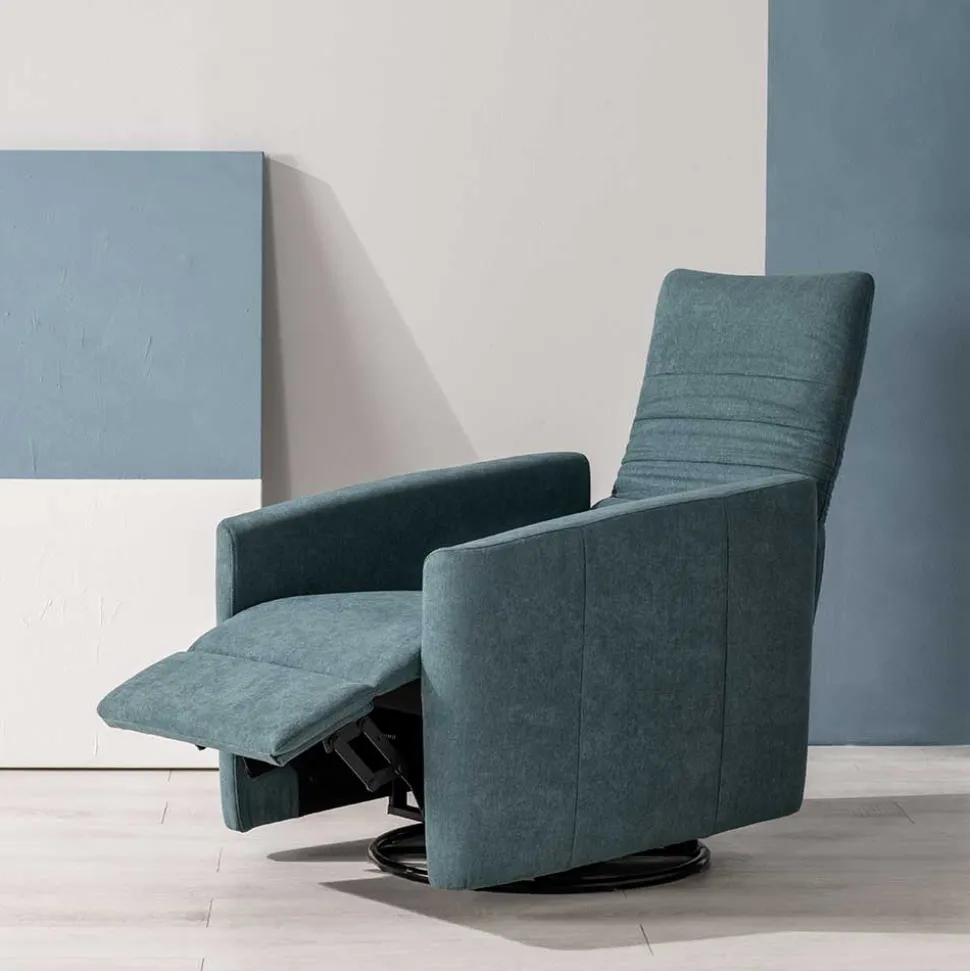 Moderner TV Sessel in Petrol Blau - Edoro