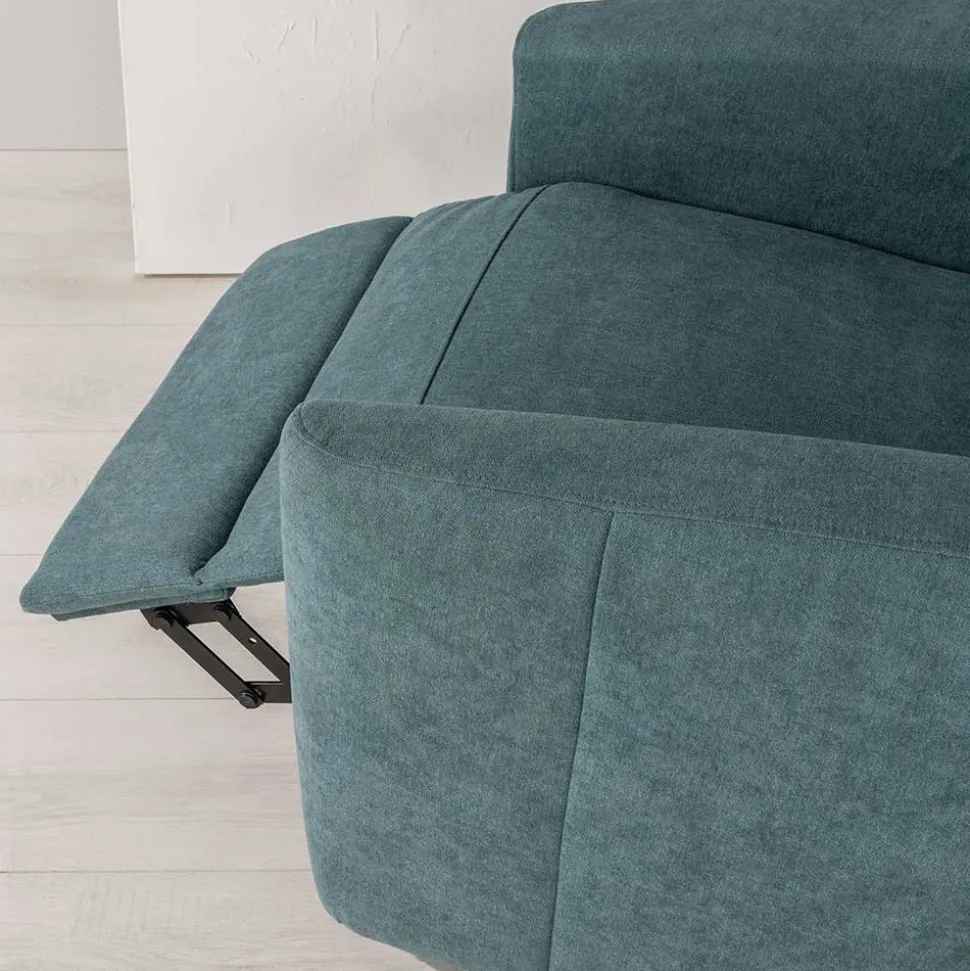 Moderner TV Sessel in Petrol Blau - Edoro