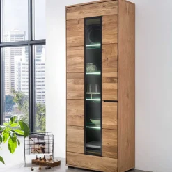 Moderner Vitrinenschrank 70x196x40 cm - Sennya