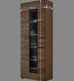Moderner Vitrinenschrank 70x196x40 cm - Sennya