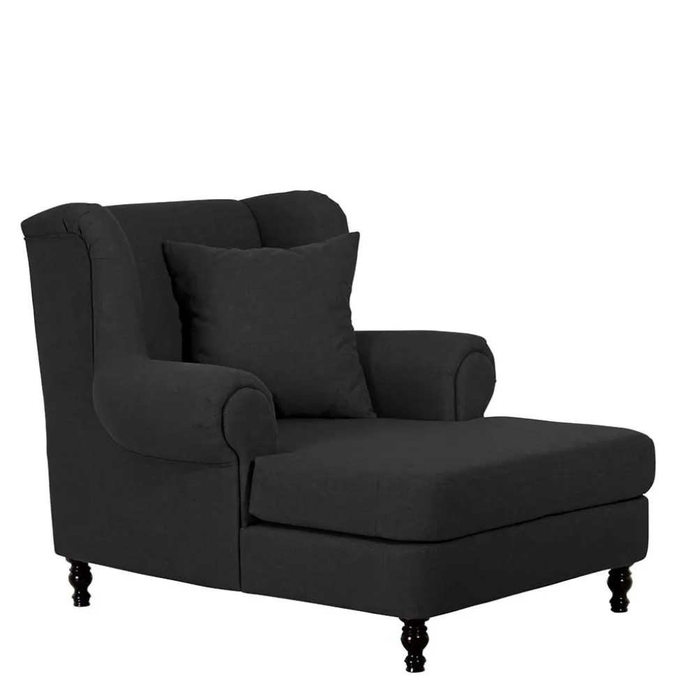 Moderner XXL Ohrensessel in Schwarz - Halolas