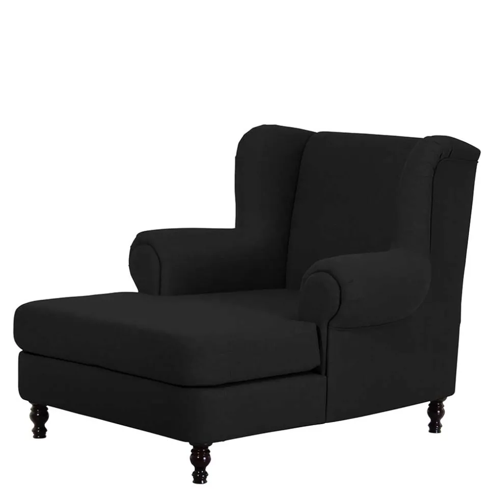Moderner XXL Ohrensessel in Schwarz - Halolas