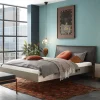 Modernes Bett mit Kunstlederkopfteil - Optica