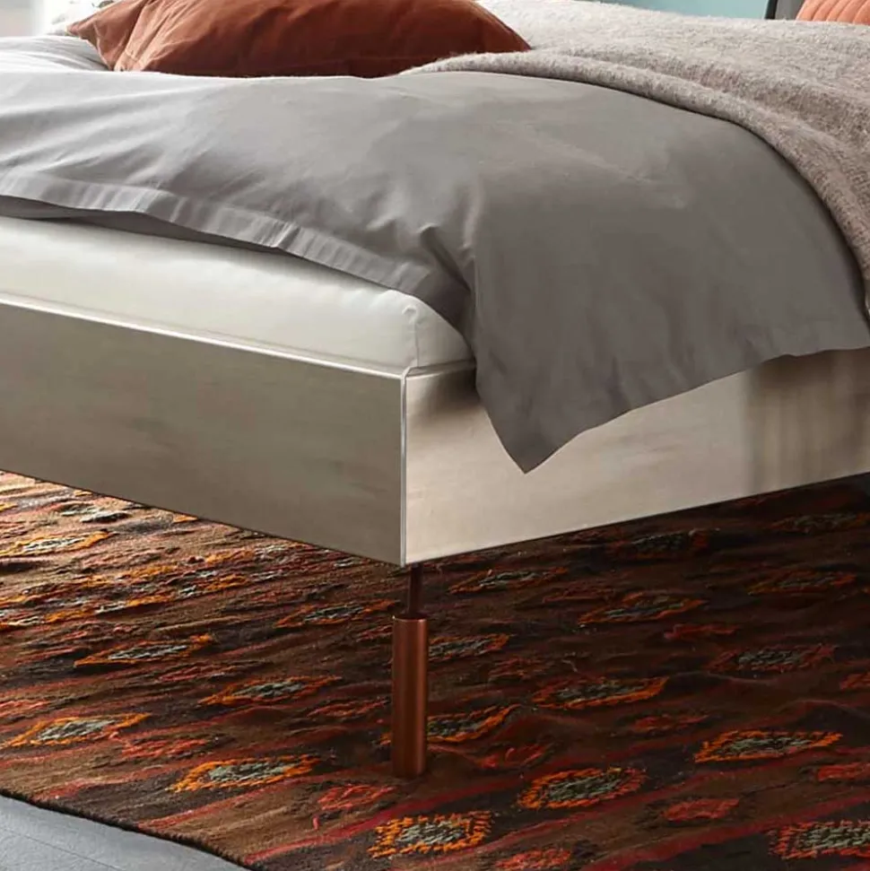 Modernes Bett mit Kunstlederkopfteil - Optica