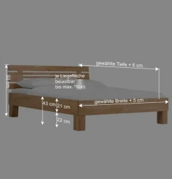 Modernes Buche Holzbett Pinatory mit Kopfteil