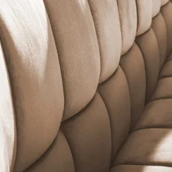 Modernes Esstisch Sofa in Beige Samt - Foxxy