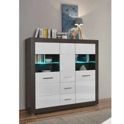 Modernes Hochglanz Highboard in Weiß - Istensa
