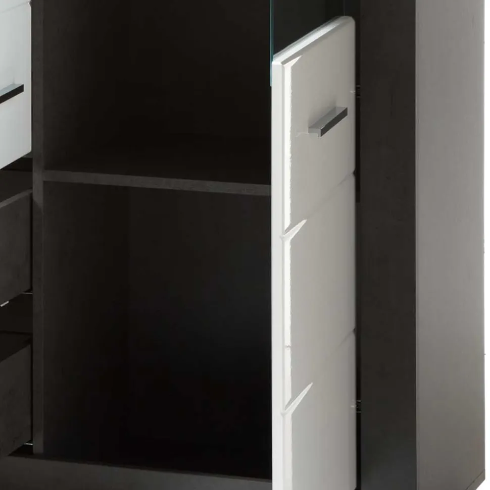 Modernes Hochglanz Highboard in Weiß - Istensa