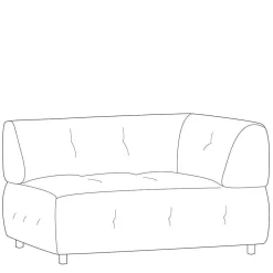 Modernes Modulsofa Ecke in Blassgrün Cord - Praggio