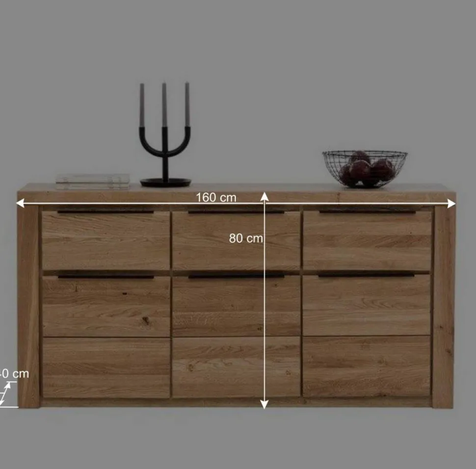 Modernes Sideboard in Eiche teilmassiv - Nelenia