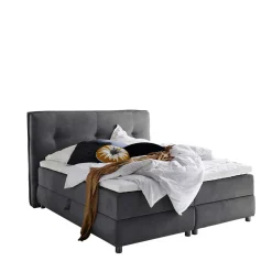 Modernes Stauraum-Boxspringbett in Anthrazit - Zavagossa