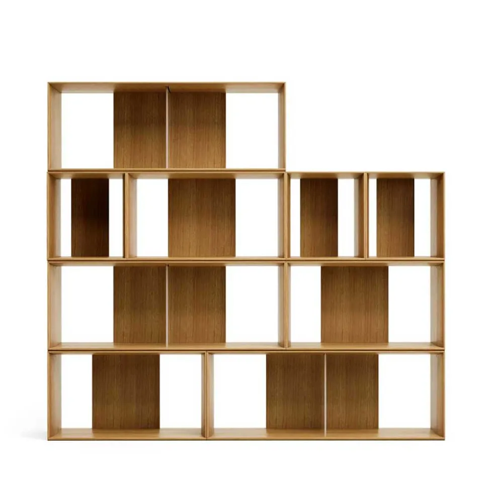 Modulares Standregal in Eiche Furnier - Hero (neunteilig)