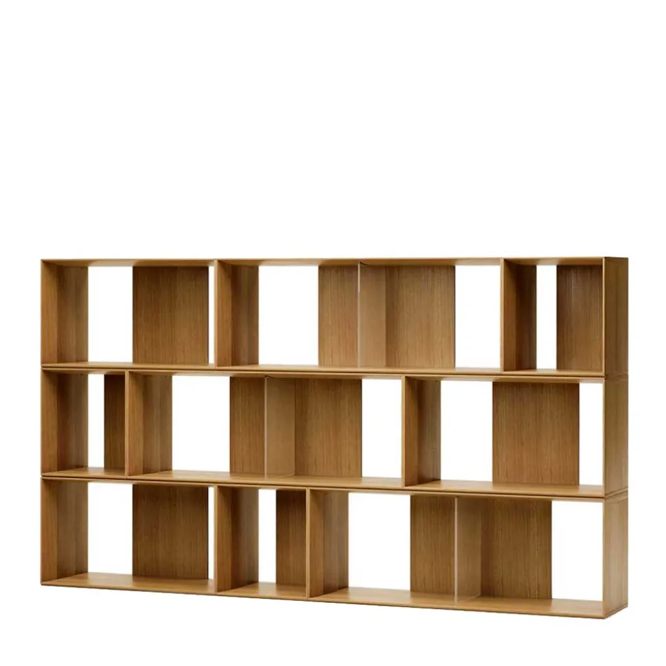 Modulares Standregal in Eiche Furnier - Hero (neunteilig)