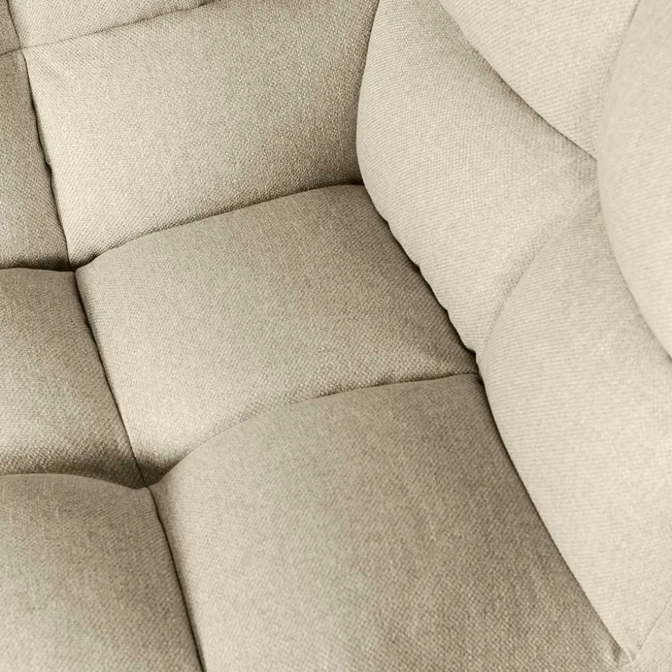 Modul-Couch Ecke in Beige Stoff - Donabello