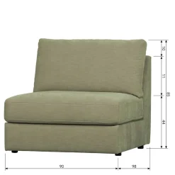 Modulsofa 5 Elemente in Graugrün - Perconia