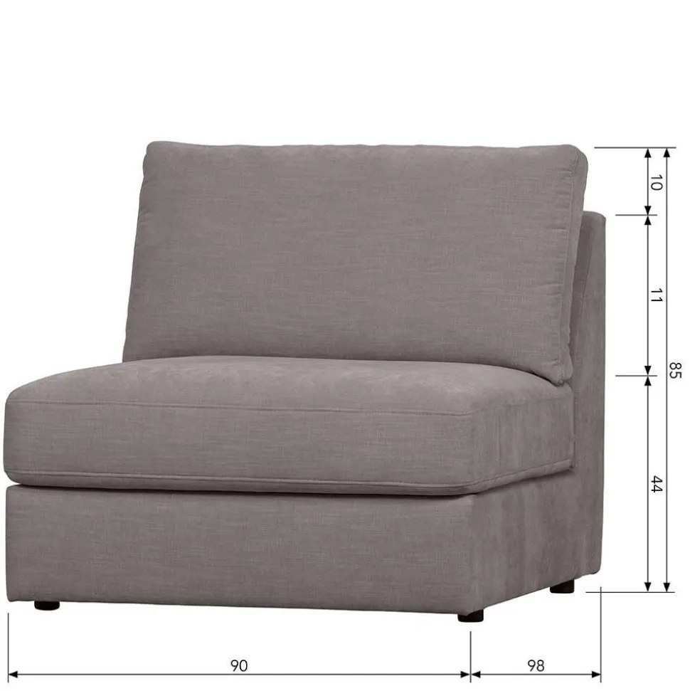 Modulsofa - vier Elemente in Grau - Gregg