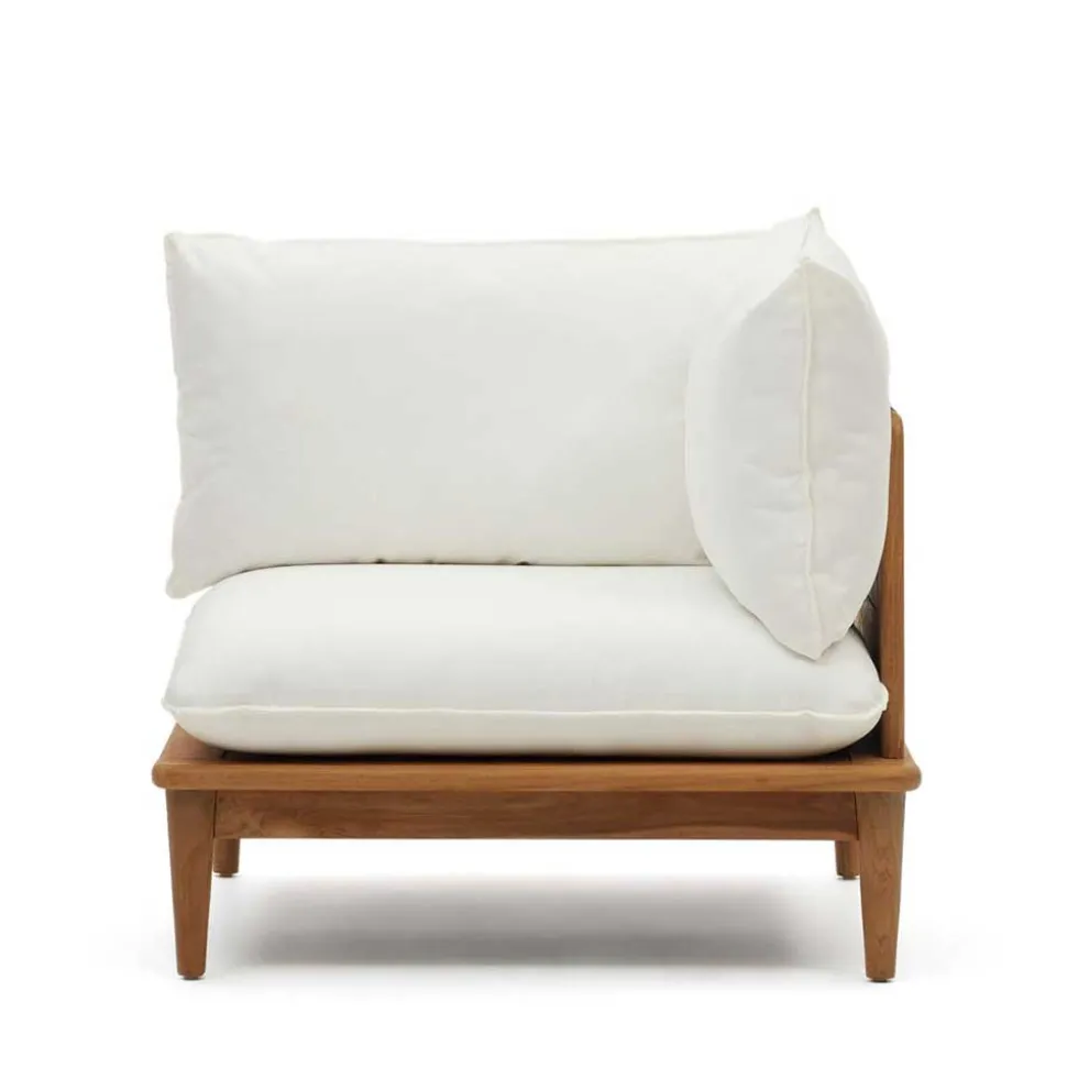 Modulsofa Eckelement aus Teak Massivholz - Palm