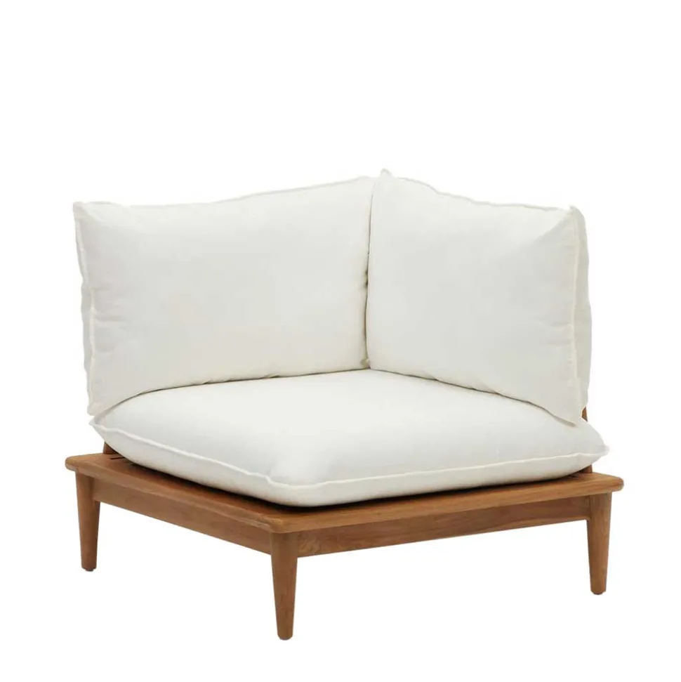 Modulsofa Eckelement aus Teak Massivholz - Palm