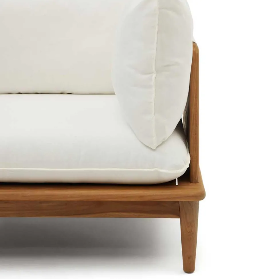 Modulsofa Eckelement aus Teak Massivholz - Palm