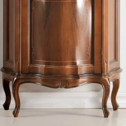 Nussbaum Furnier Wohnwand Barock Dentro 325cm breit (dreiteilig)