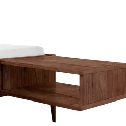 Nussbaum Holzbett mit Baumkante Kopfteil - Elegatos