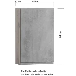 Oberer Badezimmerschrank in Weiß & Wildeiche - Eight