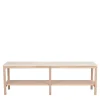 Offenes Lowboard Regal mit Travertin Deckplatte - Kentos