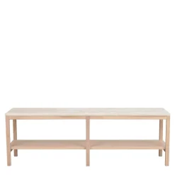 Offenes Lowboard Regal mit Travertin Deckplatte - Kentos