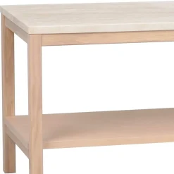 Offenes Lowboard Regal mit Travertin Deckplatte - Kentos