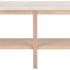 Offenes Lowboard Regal mit Travertin Deckplatte - Kentos