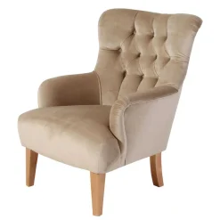 Ohrenbackensessel in Beige - Blacer