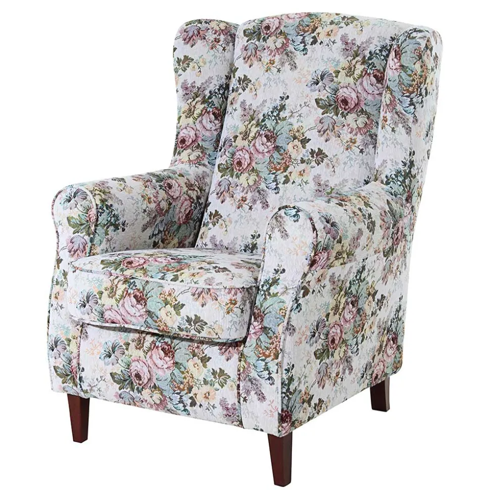 Ohrensessel mit Blumen im Landhausstil - Masure