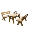 Outdoor Sitzgruppe Brixen aus Kiefer Massivholz (dreiteilig)