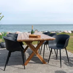Outdoor Sitzgruppe mit Schalenstühlen - Biniamo (siebenteilig)