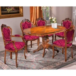 Ovale Esstischgruppe im Barockstil - Ursanna (sechsteilig)