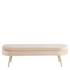 Ovale Polsterbank in Beige & Gold - Mamoud