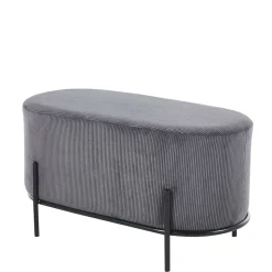 Ovale Polsterbank in Grau Cord - Carlisona