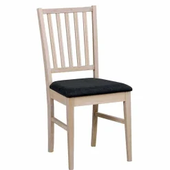 Ovaler Esstisch Eiche White Wash & 4 Stühle Pessoa mit Webstoff Grau (fünfteilig)