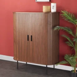 Ovales Highboard mit Schiebetüren - Arura
