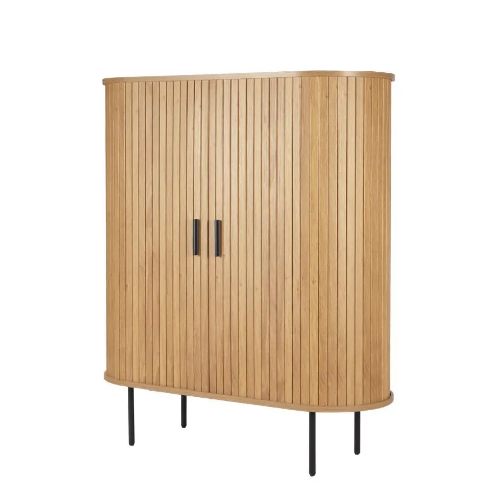 Ovales Skandi-Highboard mit Schiebetüren - Barnetta