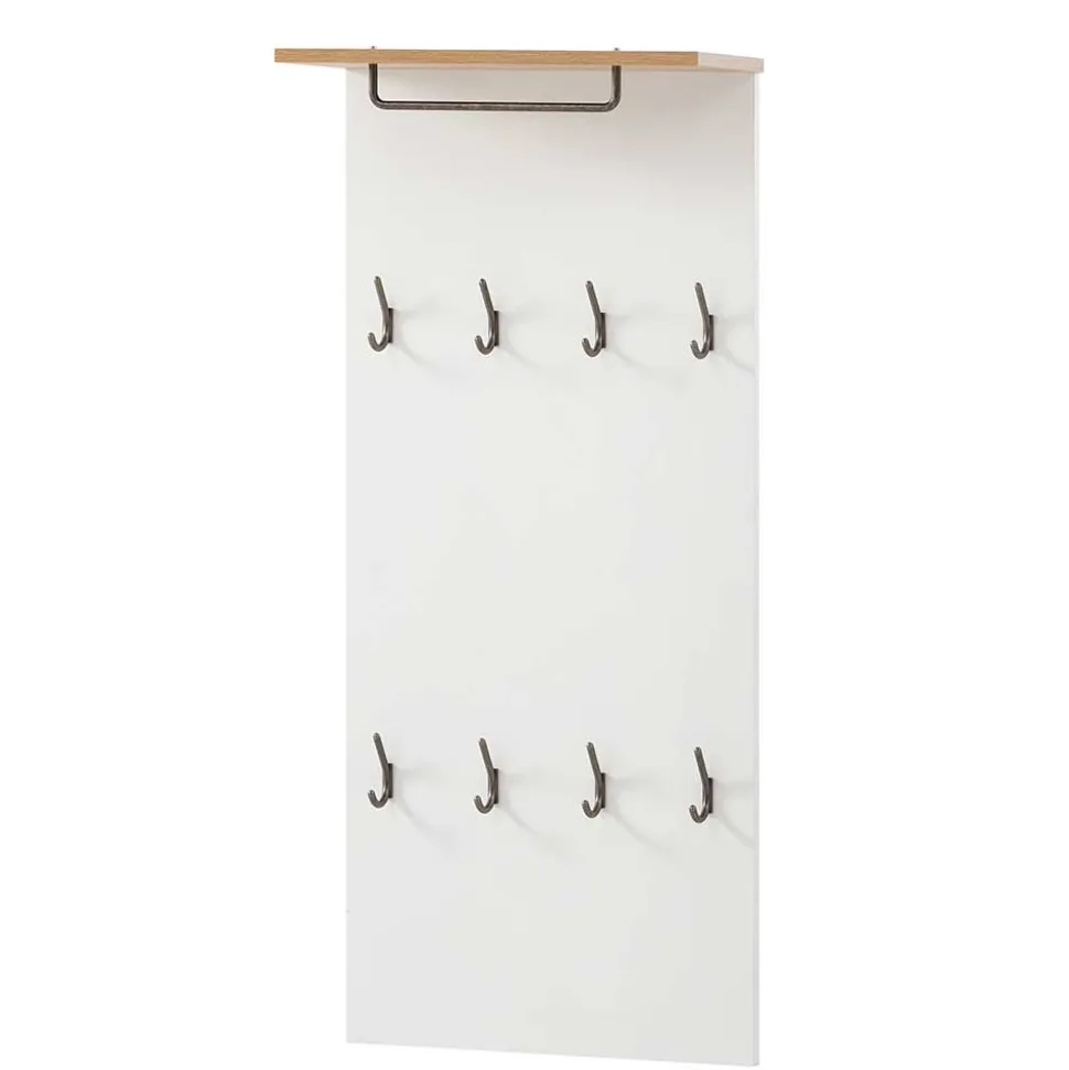 Paneel Garderobe mit 8 Kleiderhaken - Elfrid