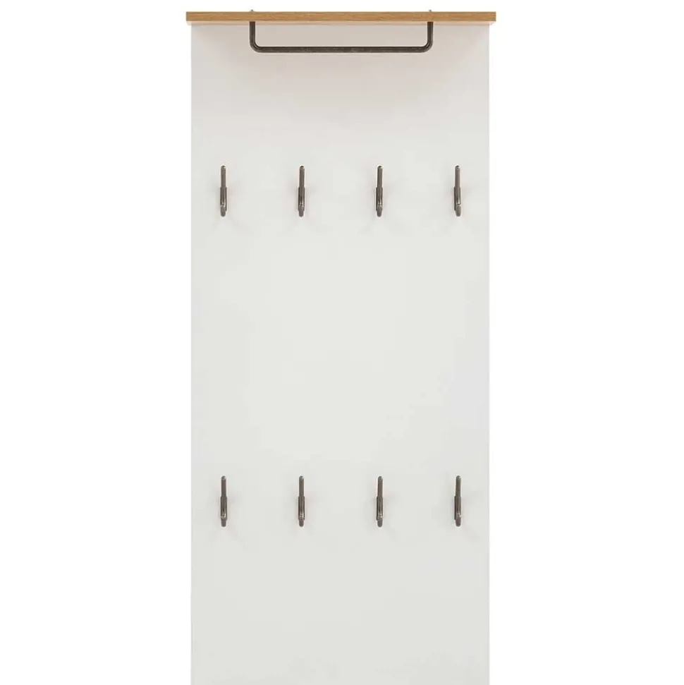 Paneel Garderobe mit 8 Kleiderhaken - Elfrid