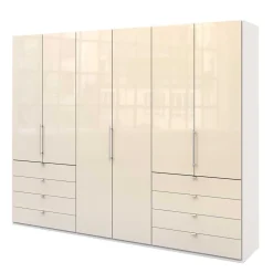 Panorama Kleiderschrank in Creme Glas - Zidarie