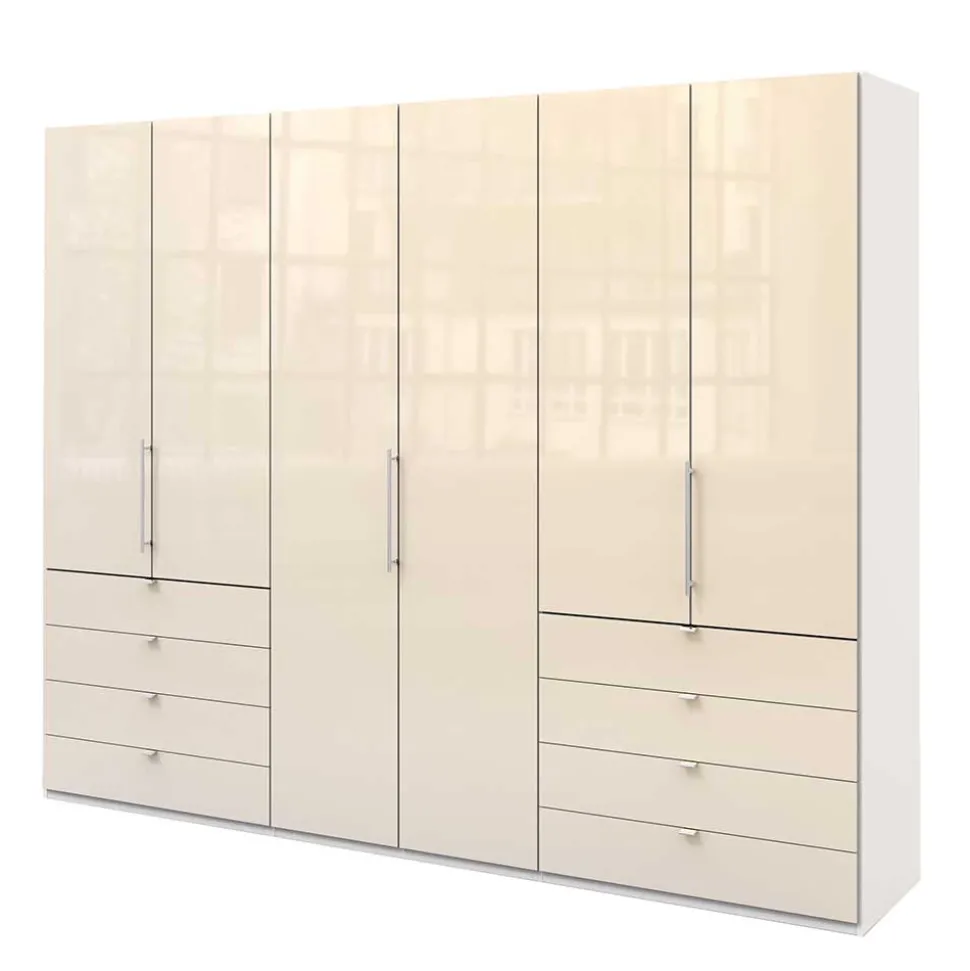 Panorama Kleiderschrank in Creme Glas - Zidarie