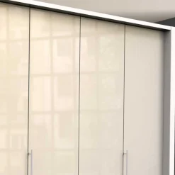 Panorama Kleiderschrank in Creme Glas - Zidarie