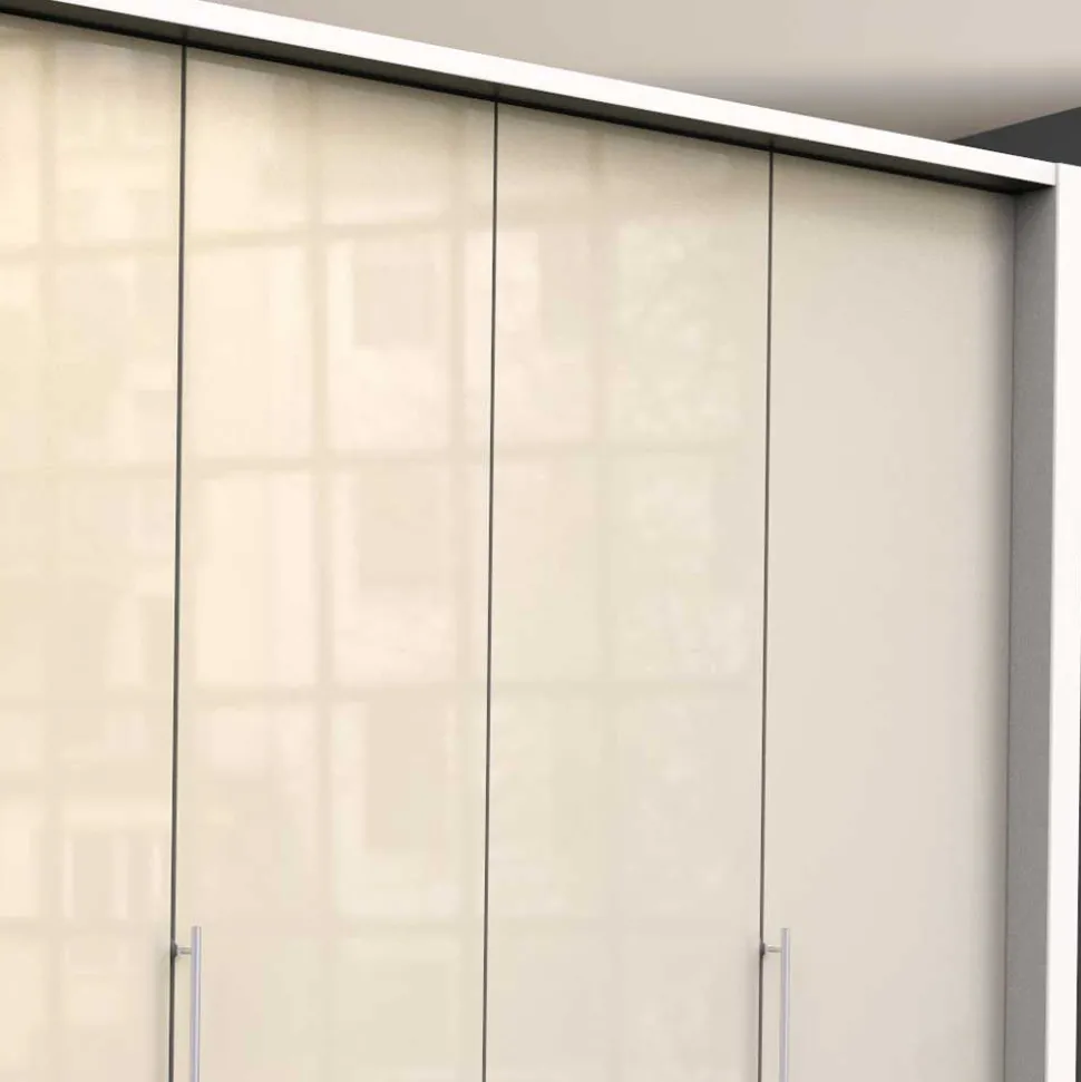 Panorama Kleiderschrank in Creme Glas - Zidarie