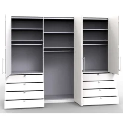 Panorama Kleiderschrank in Creme Glas - Zidarie