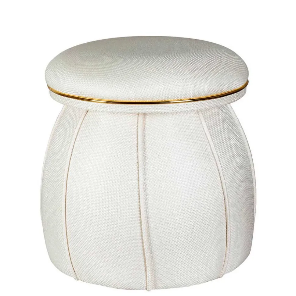 Pilz Design Hocker in Cremeweiß - Caio