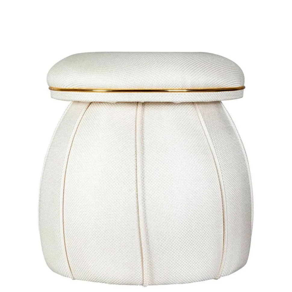 Pilz Design Hocker in Cremeweiß - Caio